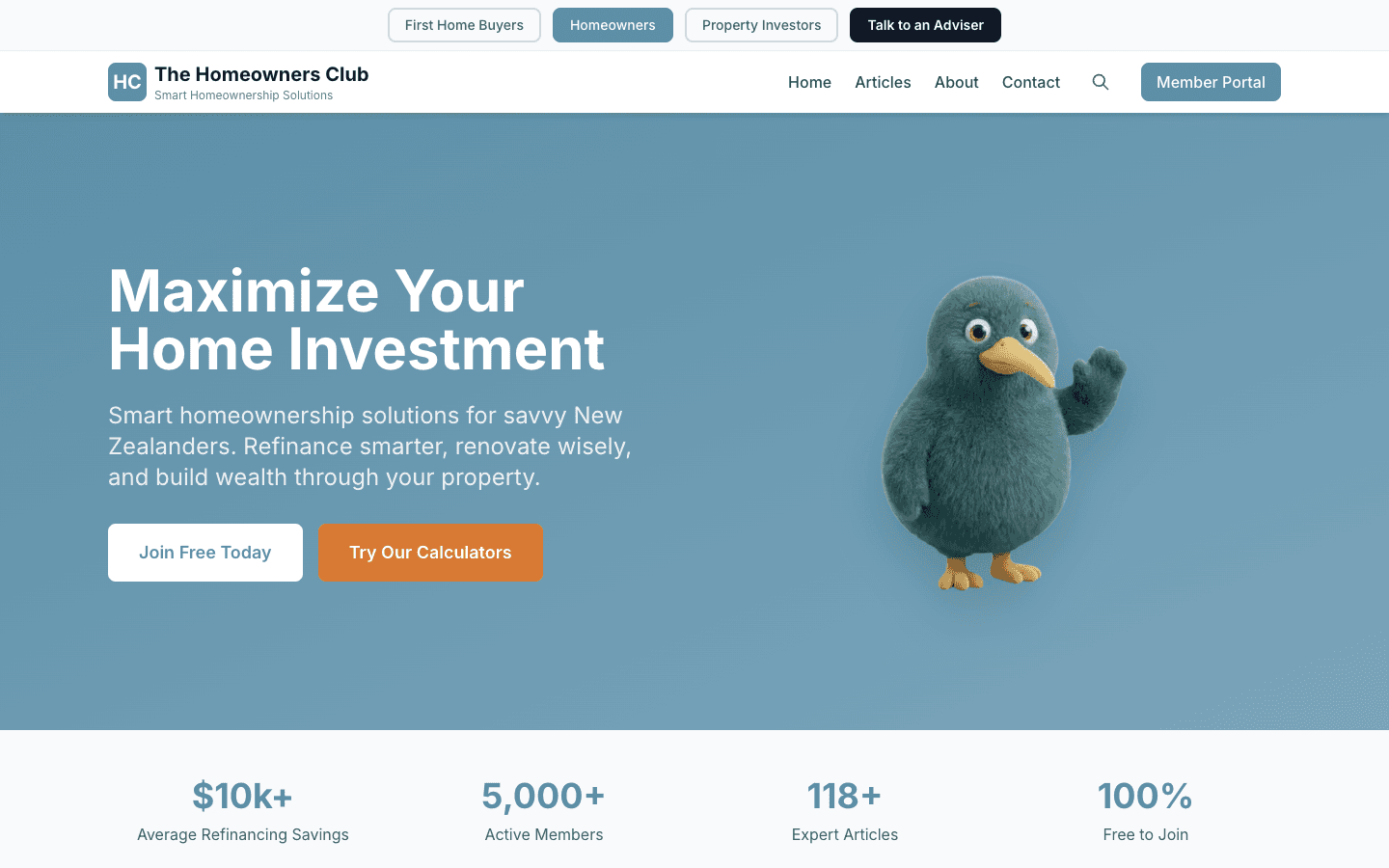 Homeowners Club — Homeowner member website